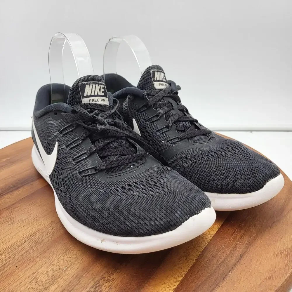 Nike Womens‎ Free RN Running Shoes Womens Size 9 831509-001 Black White Trainers
